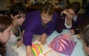 math teacher with students